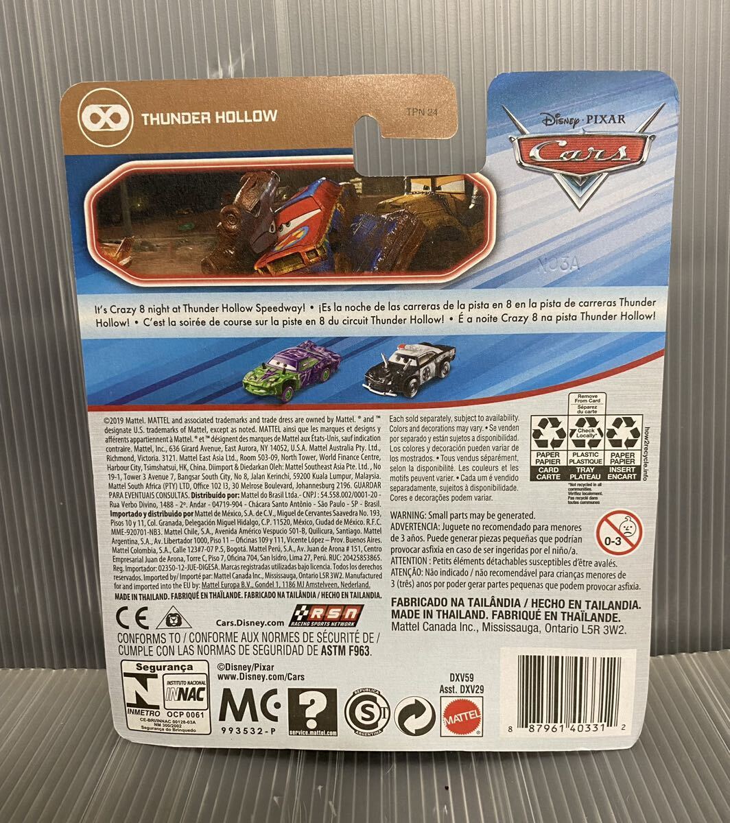 カーズ マテル MATTEL APB 2020 デモダービーレーサー パトカー　THUNDER HOLLOW ミニカー_画像3