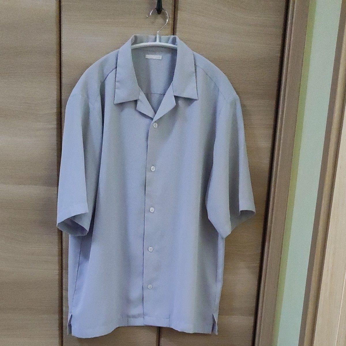 GU オープンカラー シャツ 半袖　ライトグレー