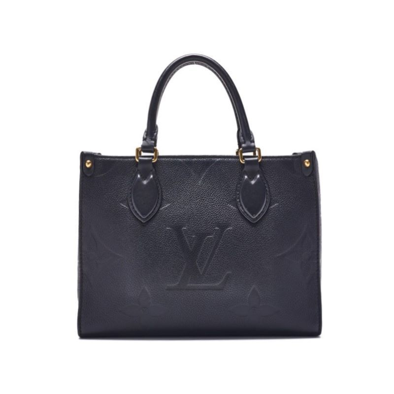 LOUIS VUITTON ルイヴィトン モノグラム オンザゴーPM ２WAYトートバッグ モノグラムアンプラントレザー 黒（ゴールド金具）_画像4