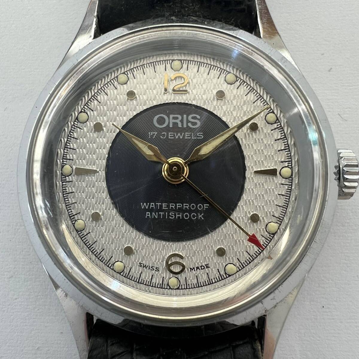 *1 иен старт *ORIS Oris 7305 женский boys наручные часы 17 камень 3 стрелки механический завод тип Junk кожаный ремень неоригинальный производства с футляром б/у товар 