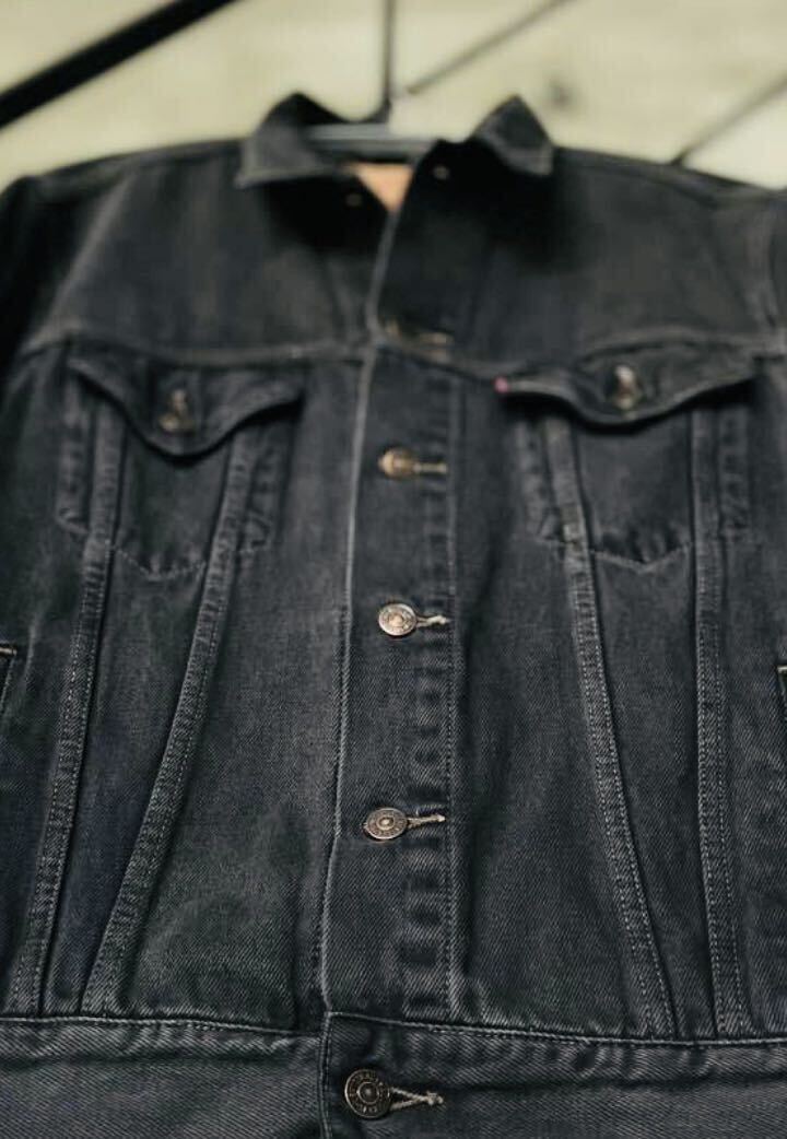 イタリア製 リーバイス levi's 90年代 トラッカージャケット 黒 ブラックデニム Gジャン / 501 66 赤耳 505 517 80の画像7