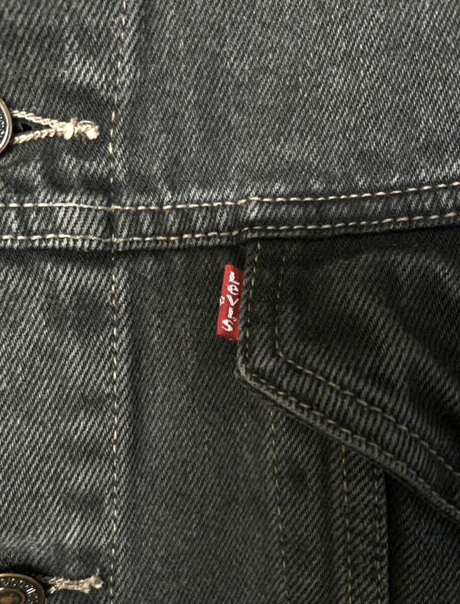 イタリア製 リーバイス levi's 90年代 トラッカージャケット 黒 ブラックデニム Gジャン / 501 66 赤耳 505 517 80の画像3