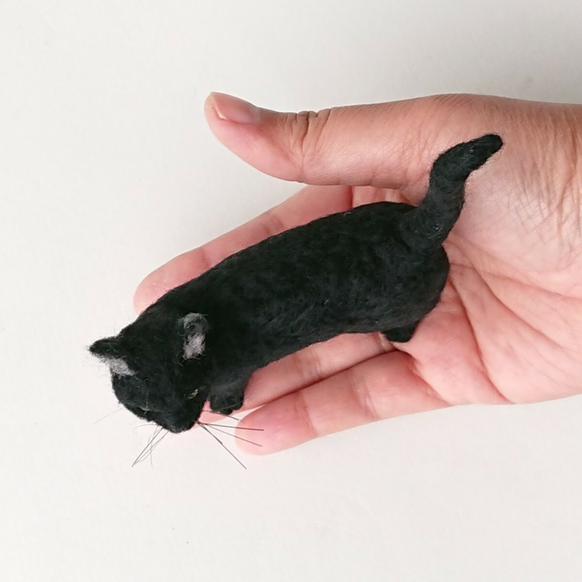 羊毛フェルト猫 黒猫 ハンドメイドの画像3