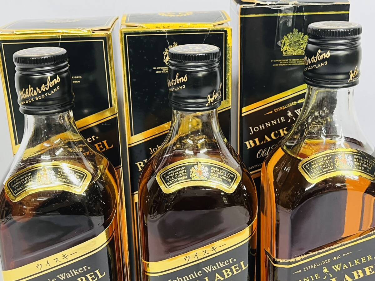 〇y331 未開栓 ジョニーウォーカー ブラックラベル 12年 黒キャップ 3本まとめて 700ml 40% 箱付 JOHNNIE WALKERの画像4