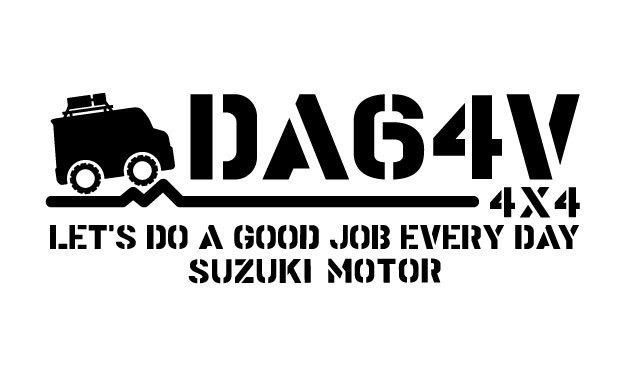 ステンシルステッカー『エブリーでキャンプ!!☆4×4☆DA64V』スズキ☆アウトドア☆世田谷ベースの画像1