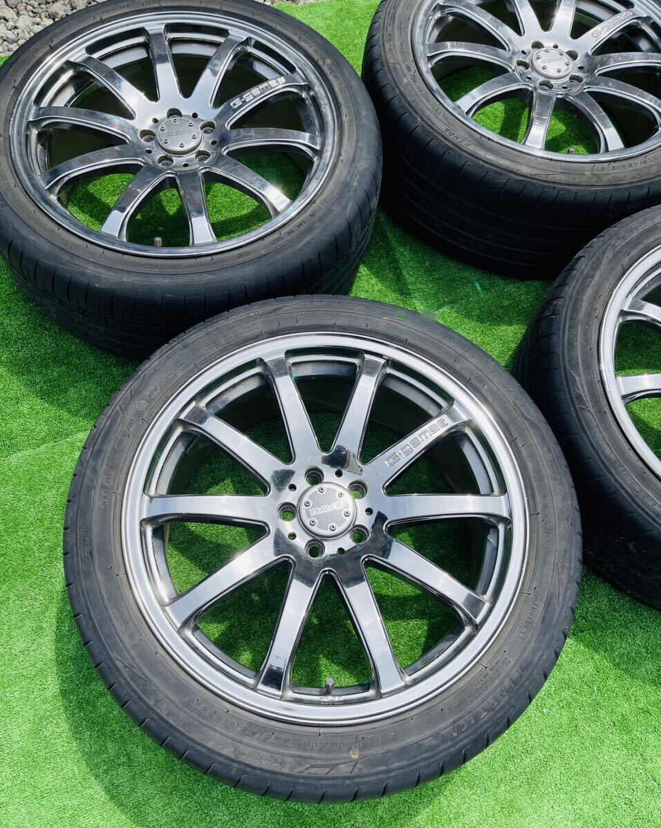 ★RAYSレイズ★G-games 77S 18インチタイヤホイールセット(4本) 18×7.5J＋48 5H 100 2021年製 225/45R18 91V_画像1