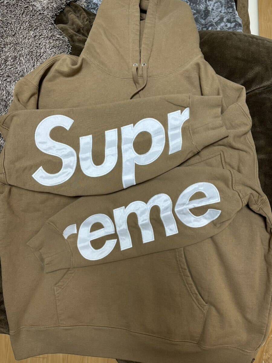 XL Supreme Cropped Panels Hooded Sweatshirt Light Brown XL Supreme Cropped Panels Hooded Sweatshirt Light Brown