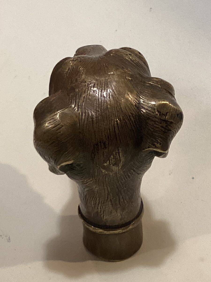  antique bronze stick top dog cane head England made France made western sculpture era thing 