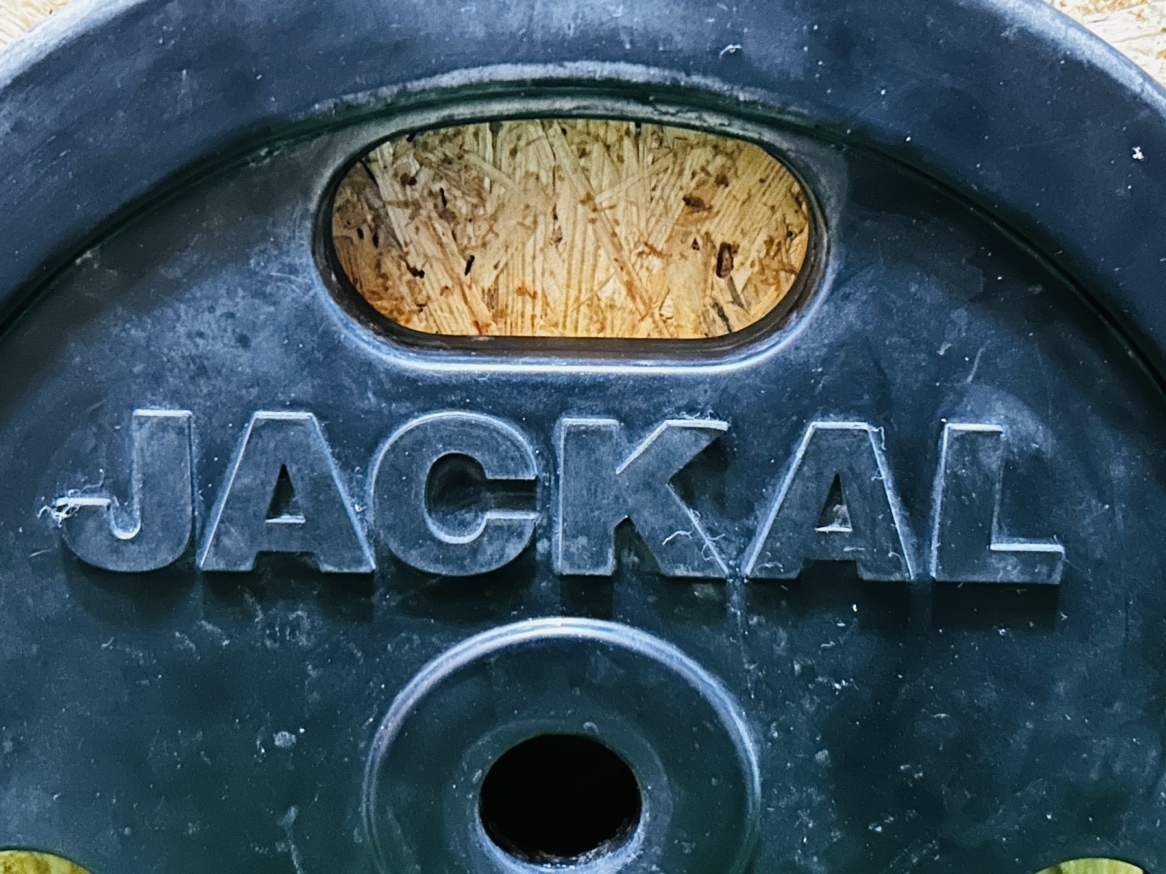 JACKAL ラバープレートセット 1.25Kg×2/2.5Kg×2/5Kg×2/10Kg×4/計57.5Kg 穴径28mm 筋トレ 「T17368」の画像7