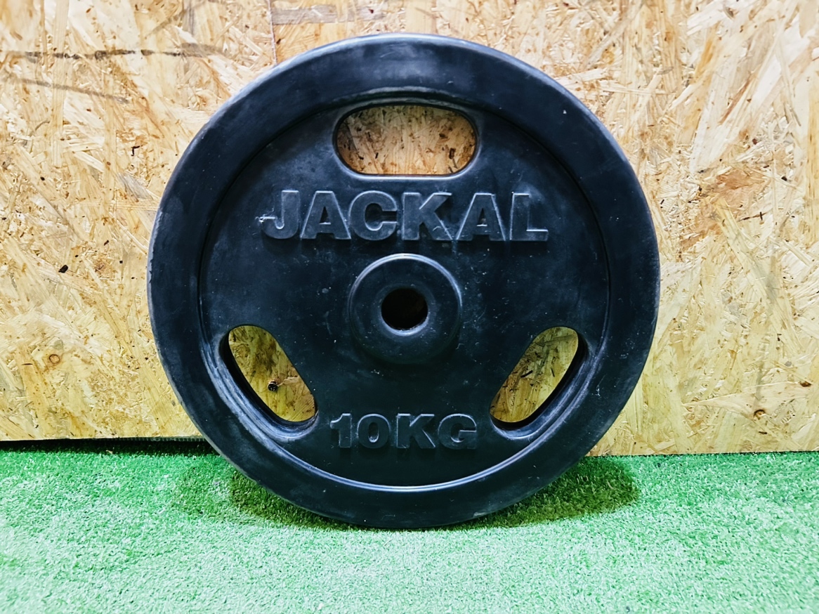 JACKAL ラバープレートセット 1.25Kg×2/2.5Kg×2/5Kg×2/10Kg×4/計57.5Kg 穴径28mm 筋トレ 「T17368」の画像5