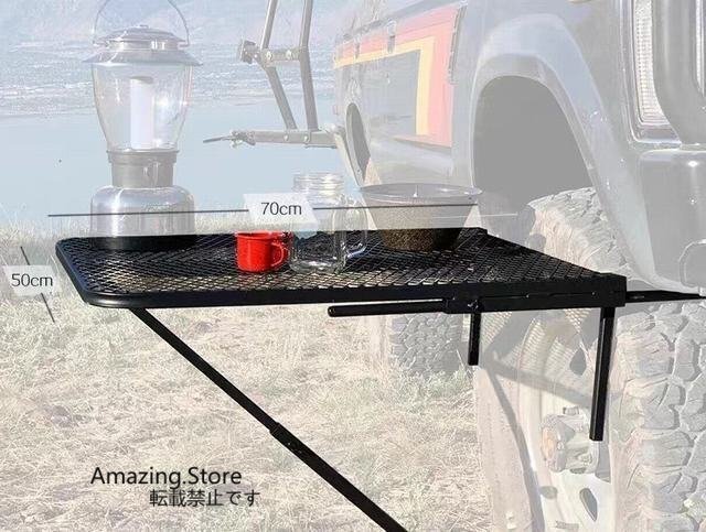タイヤテーブル　メッシュ　テーブル キャンプ　車両整備　取り付け簡単　折り畳み式　テールゲート　キャンプ　車旅行_画像7