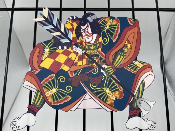 日本画オリジナルステッカー　歌舞伎　Sサイズ　UV耐水　輪郭カット済み_画像1