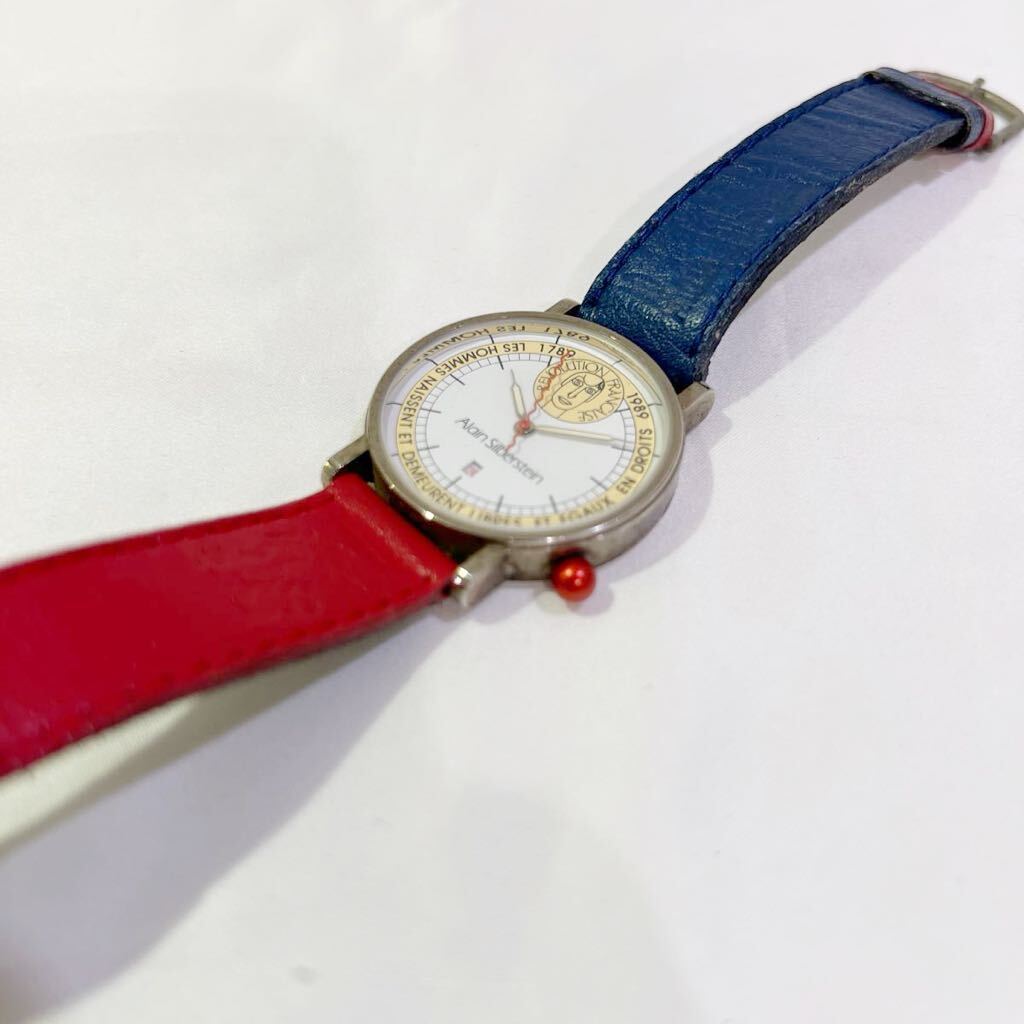 【希少】 Alain Silberstein アランシルベスタイン フランス革命 腕時計 ブルー×レッド ベルト 60サイズ（411）_画像3
