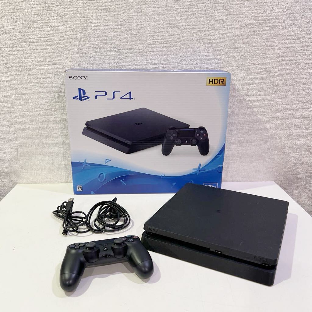 【通電確認済み】 SONY ソニー PlayStation4 CUH2200AB01 ジェットブラック 500GB 本体 プレイステーション4 100サイズ（426）_画像2