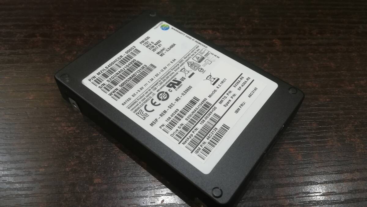 【動作品♪】Samsung MZ-ILS400A [400GB SSD/SAS] 2.5インチの画像1