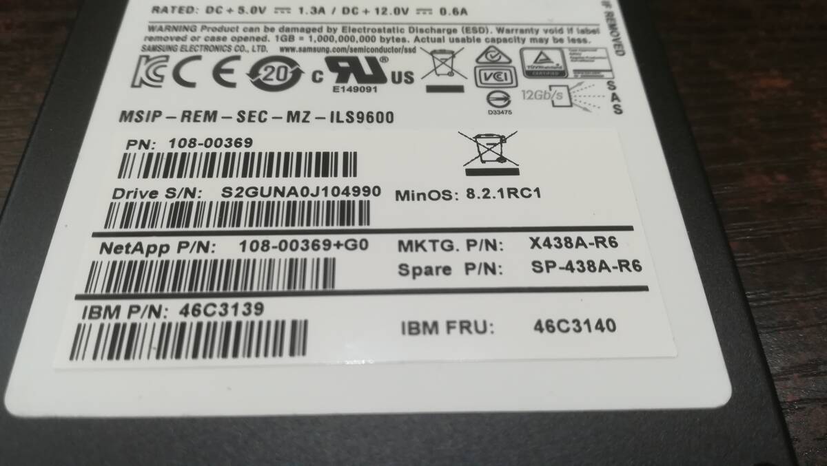 【動作品♪】Samsung MZ-ILS400A [400GB SSD/SAS] 2.5インチの画像3