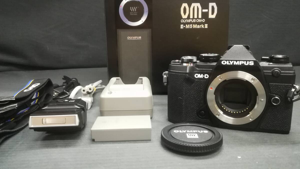 【美品♪】OLYMPUS オリンパス OM-D E-M5 Mark III ボディ 2037万画素 ミラーレス 一眼 カメラ/ブラック/動作品の画像1