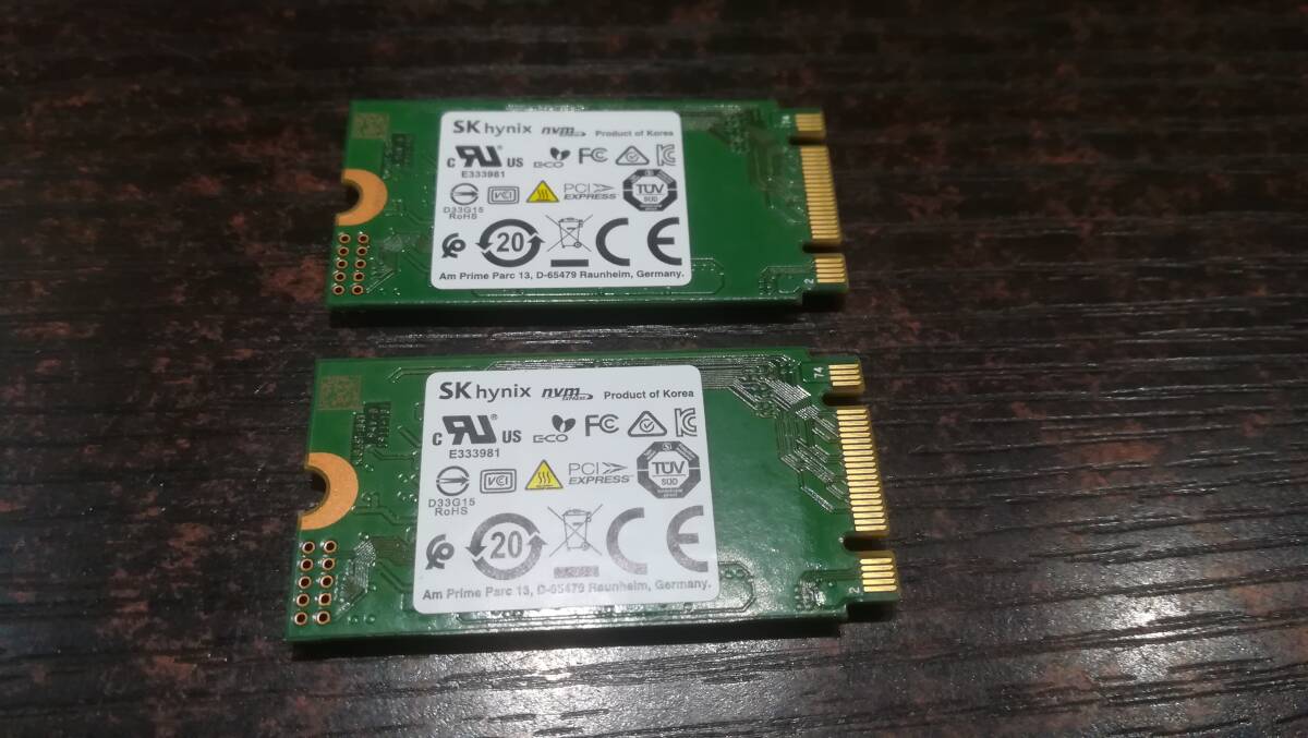 【動作品/2枚セット♪】SK hynix NVMe M.2 SSD 128GB×2枚 PCIe Gen3x2 HFM128GDHTNG-8510Bの画像3