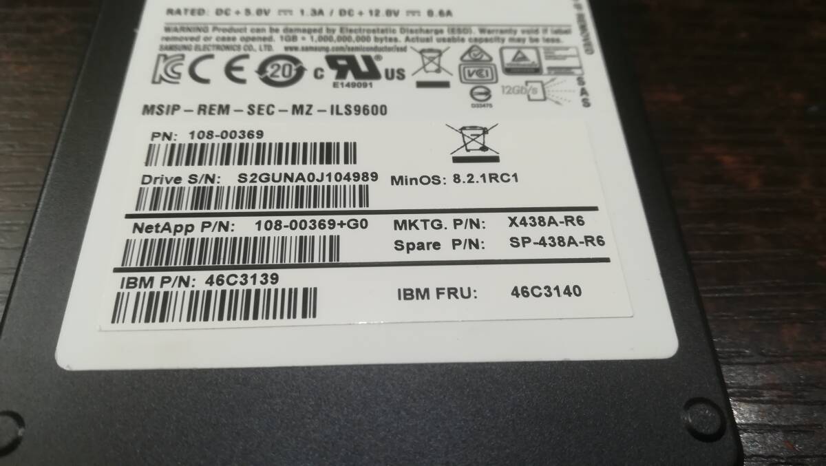 【動作品♪】Samsung MZ-ILS400A [400GB SSD/SAS] 2.5インチの画像3