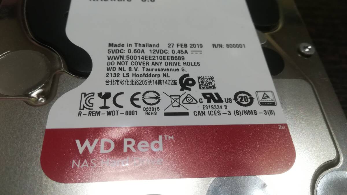 【動作品♪】WD Red WD60EFRX [6TB/6000GB SATA] 3.5インチ/HDD/ハードディスクの画像3