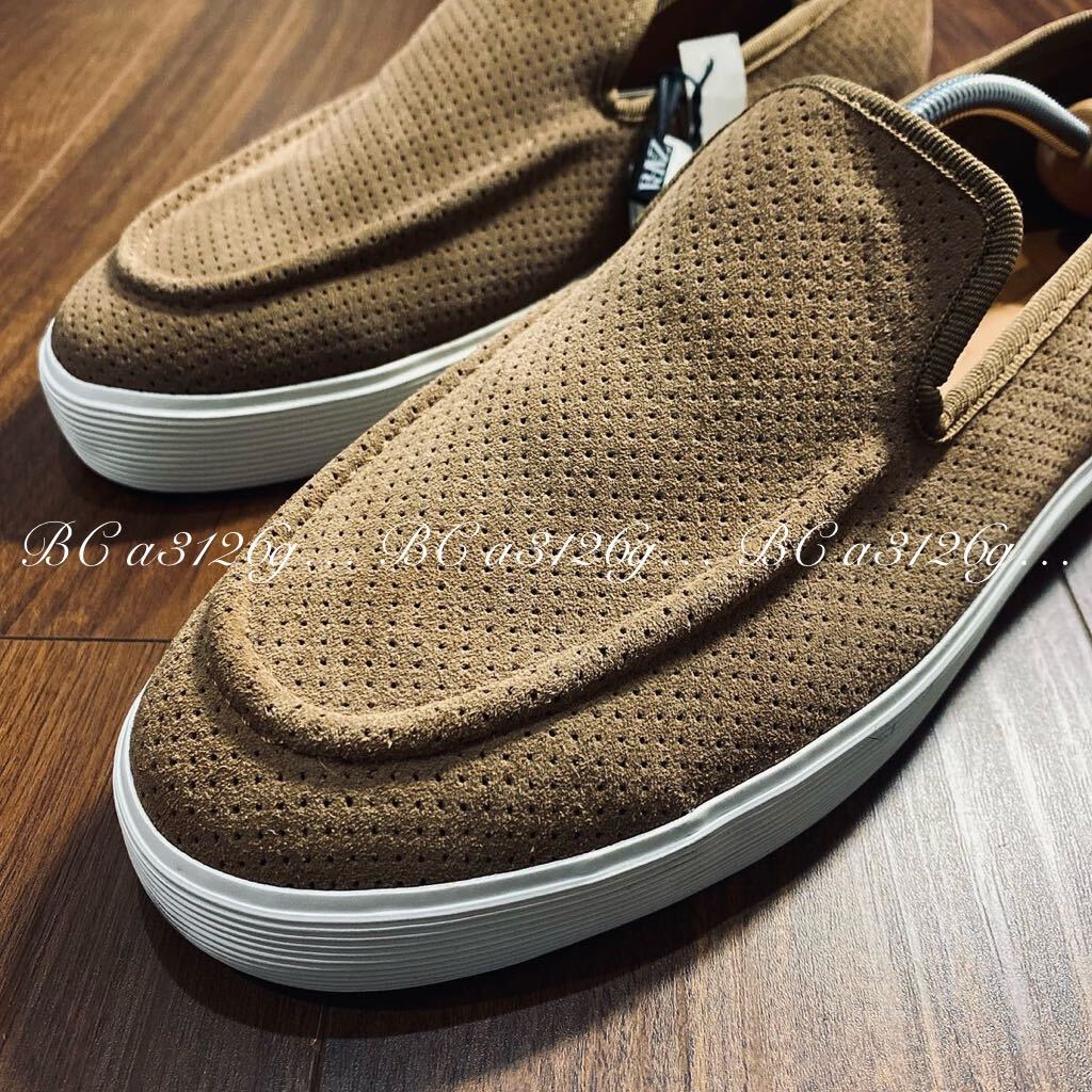 新品 ZARA 本革 パンチングレザースリッポン 28 5cm 44 SUEDE 新品 ZARA 本革 パンチングレザースリッポン 28 5cm 44 SUEDE