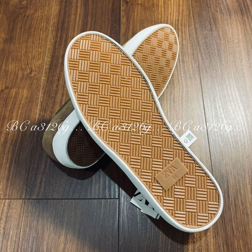 新品 ZARA 本革 パンチングレザースリッポン 28 5cm 44 SUEDE 新品 ZARA 本革 パンチングレザースリッポン 28 5cm 44 SUEDE