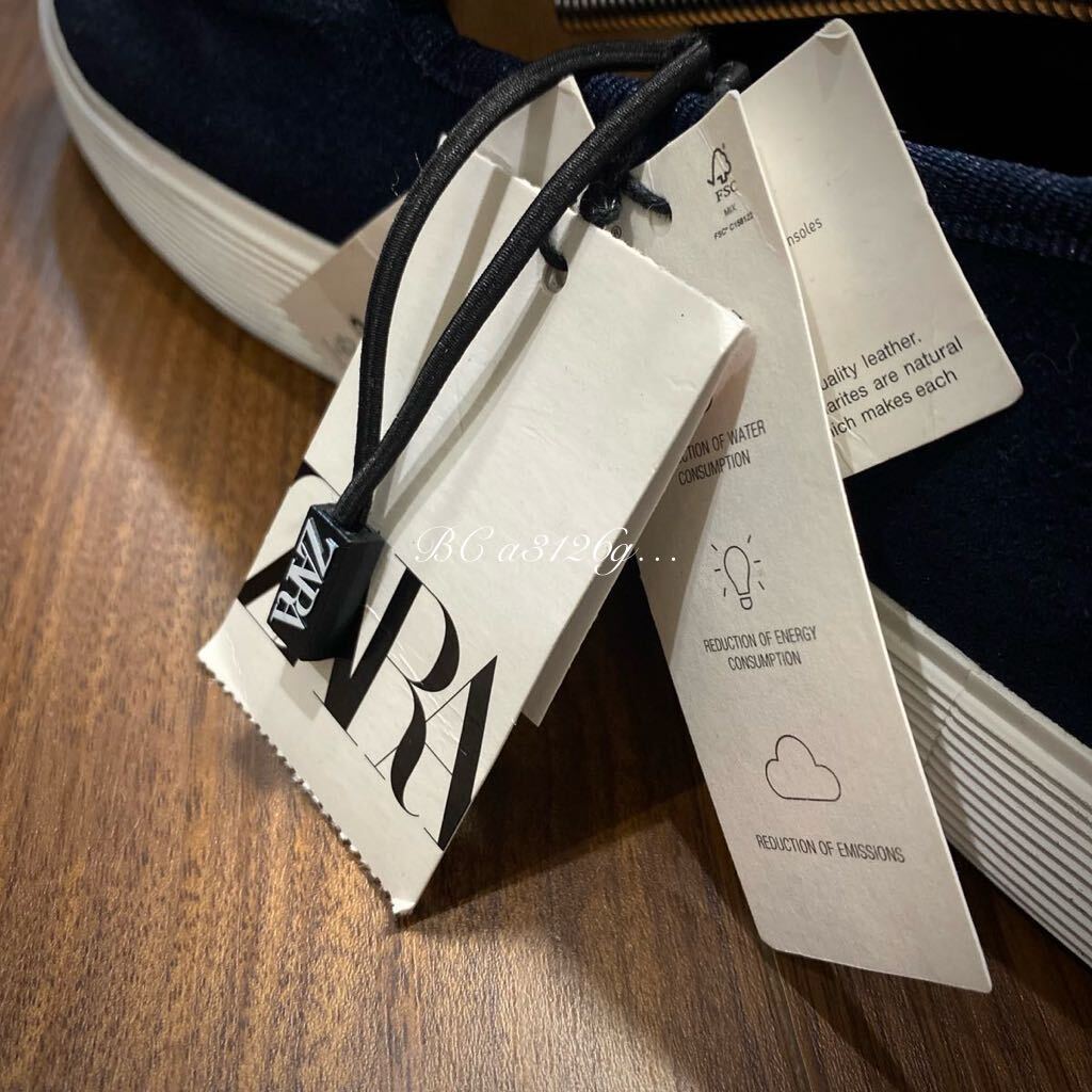 新品 ZARA 本革 パンチングレザースリッポン 29 0cm 45 SUEDE 新品 ZARA 本革 パンチングレザースリッポン 29 0cm 45 SUEDE