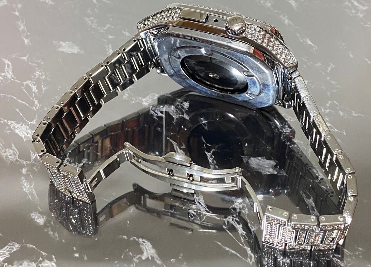 アップルウォッチバンド ステンレス カバー　キラキラ　ベルトApple Watch ケース 44mm 45mmメンズ レディース 