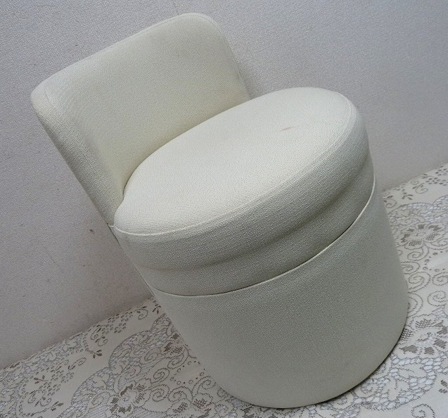 (☆BM)PROGPPD/スツール オフホワイト 布張り シンプル チェア 椅子 丸型 スタイリッシュ 座椅子 白 無地 丸椅子 リビング_0412＠4