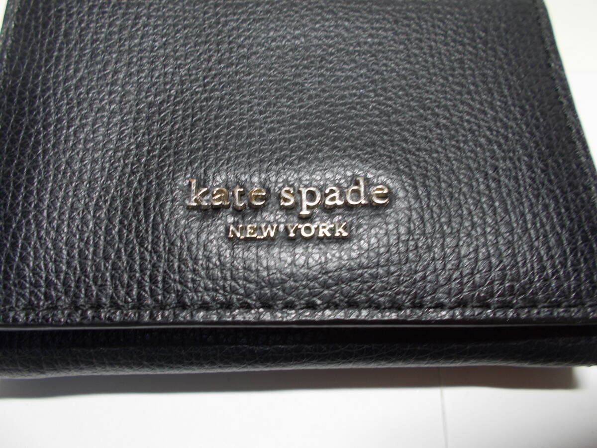 ●kate spade/ケイト スペード【小銭入付き三つ折り財布】黒●_画像5