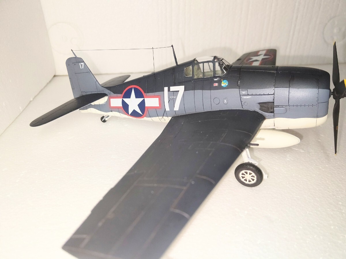  Hasegawa 1/48 America navy g llama nF6F-3 hell cat . on fighter (aircraft) painted final product 
