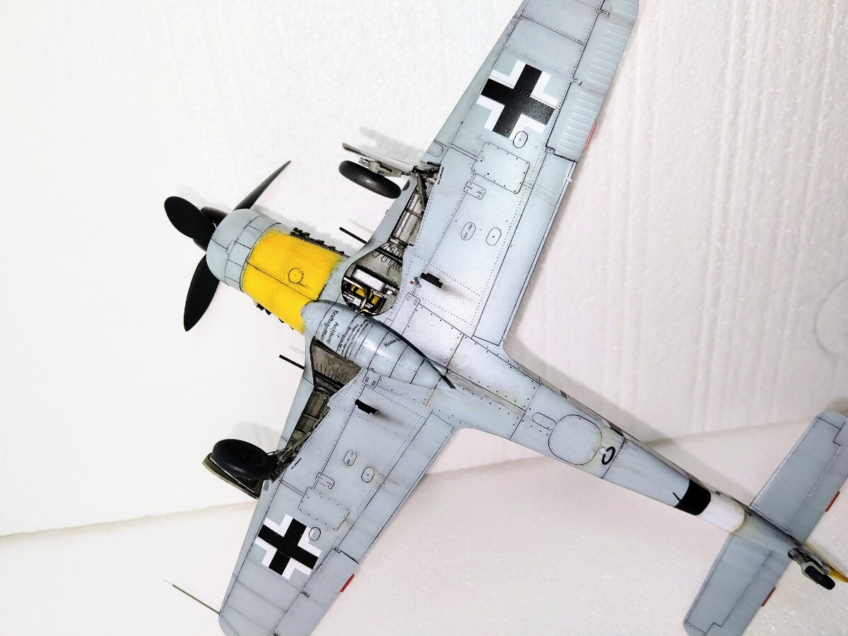 e dual do1/48 Germany Air Force Focke-Wulf Fw190D-9 yellow -1 panel open painted final product 