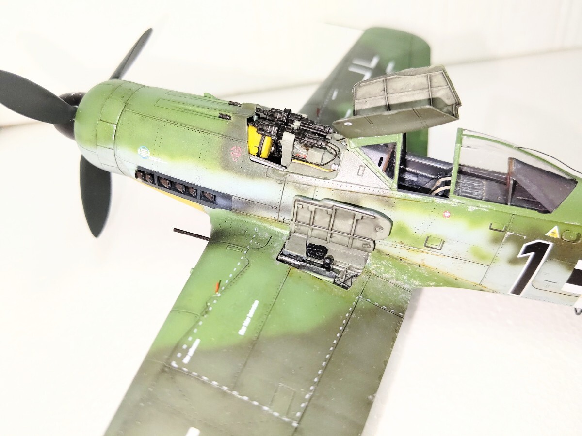 e dual do1/48 Germany Air Force Focke-Wulf Fw190D-9 yellow -1 panel open painted final product 