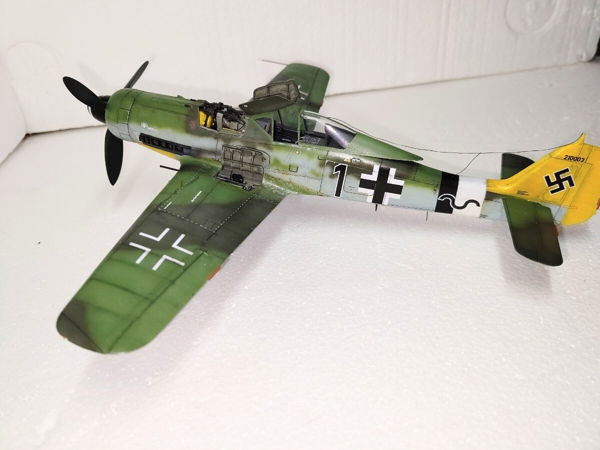 e dual do1/48 Germany Air Force Focke-Wulf Fw190D-9 yellow -1 panel open painted final product 