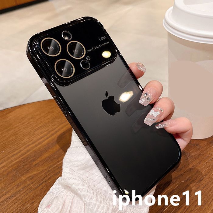 iphone11ケース カーバー TPU　指紋防止耐衝撃ブラック1