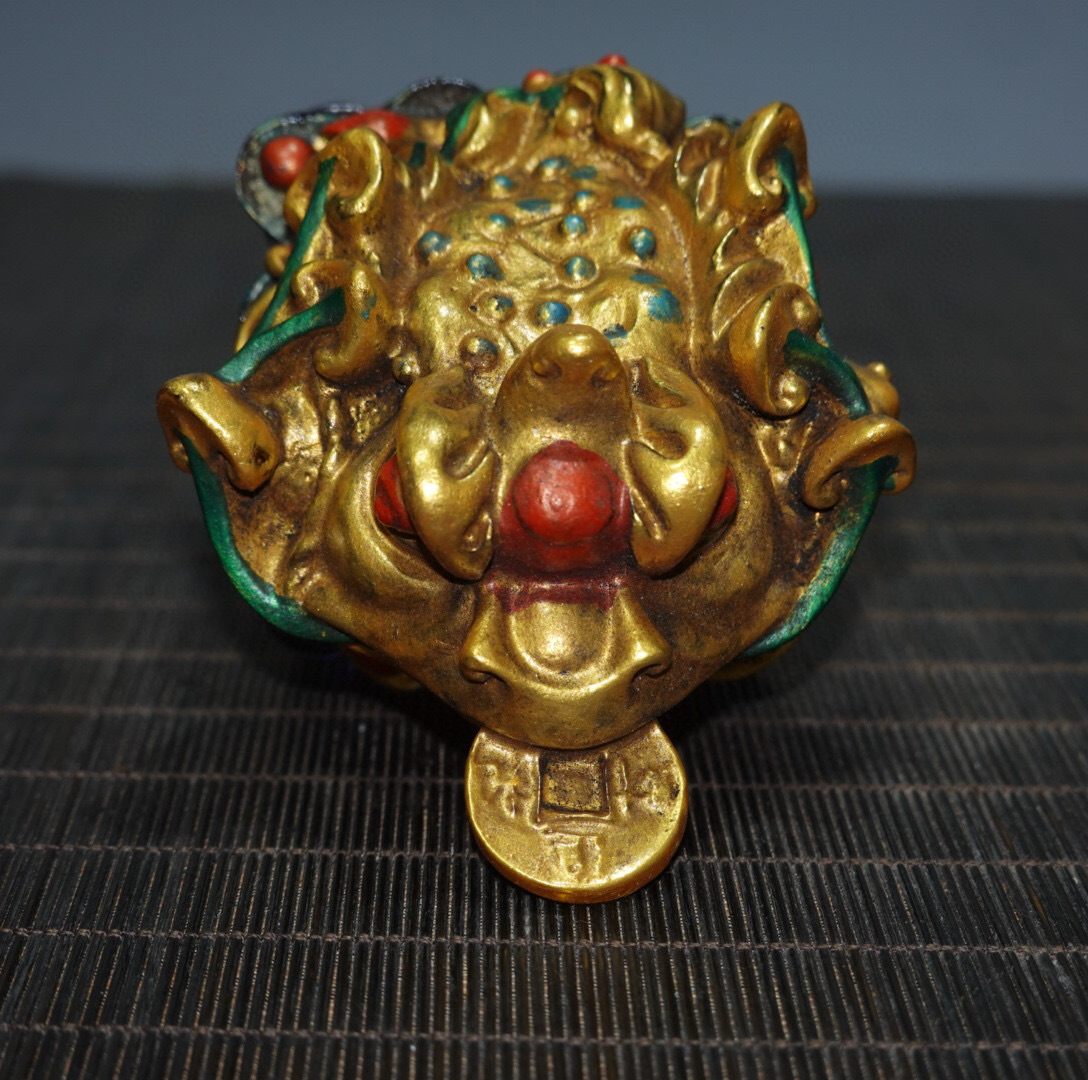 清・古法琉璃彫・彩繪・金蟾印章』極細工 置物古賞物 中国古玩 清・古法琉璃彫・彩繪・金蟾印章』極細工 置物古賞物 中国古玩