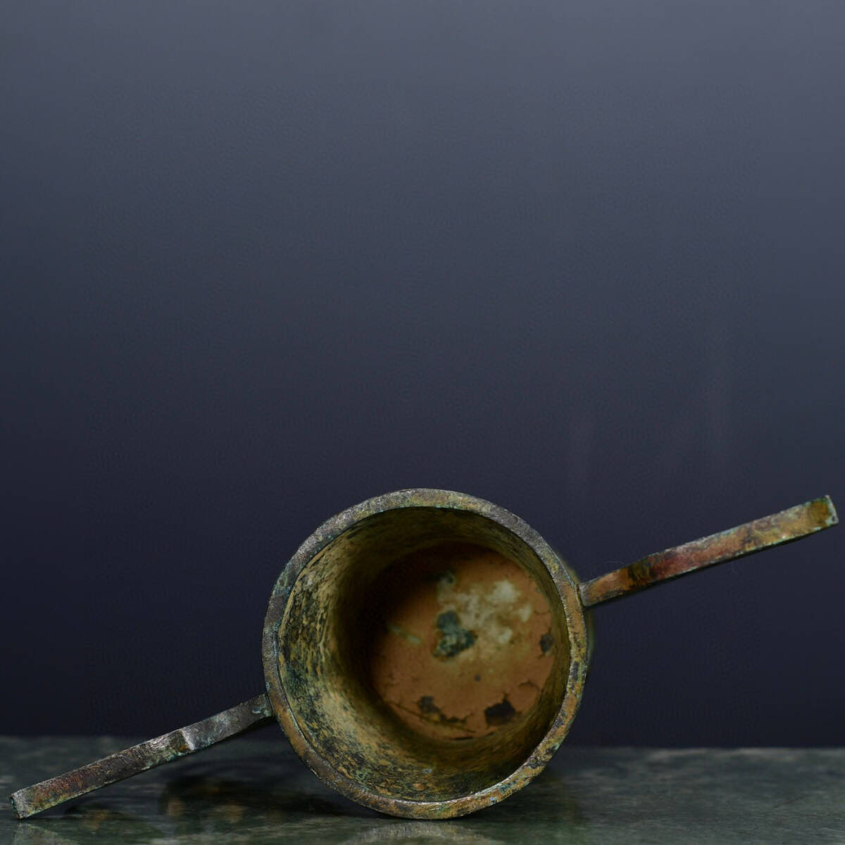 『漢・青銅器彫・雙耳杯』極細工 置物古賞物 中国古玩 中国古美術_画像8