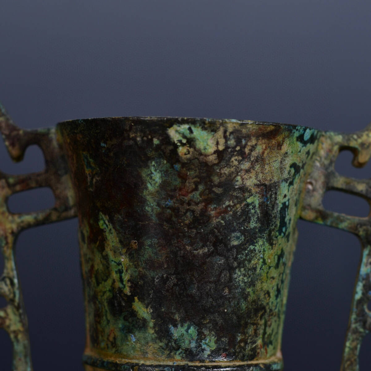 『漢・青銅器彫・雙耳杯』極細工 置物古賞物 中国古玩 中国古美術_画像3