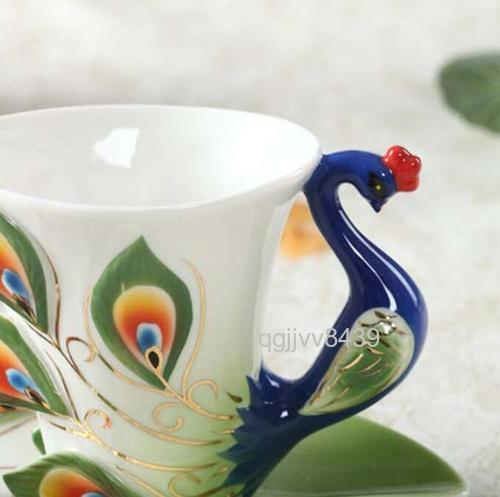 コーヒーカップ ティーカップ ソーサー セット マグカップ 北欧風 陶器 食器 油絵風 ギフト 高級感 おしゃれ 大きい 安い220ML_画像8
