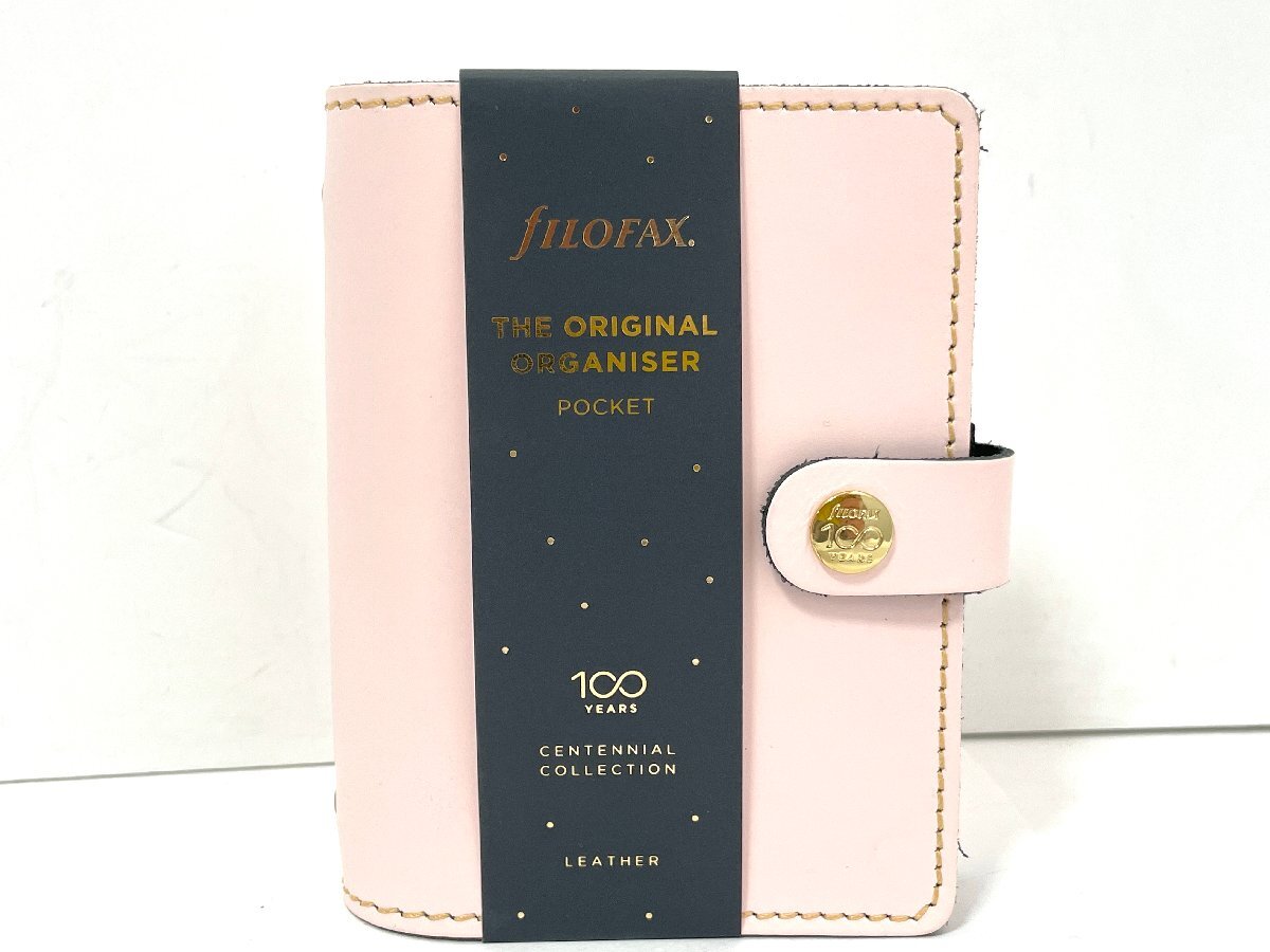 【未使用品】FILOFAX 手帳カバー 100周年システム手帳 レザー ピンクの画像2