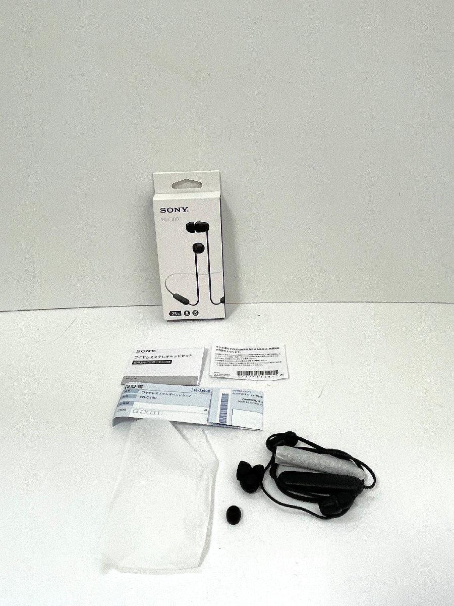 【未使用品】SONY ソニー イヤホン ワイヤレス ステレオヘッドセット WI-C100/BZの画像1