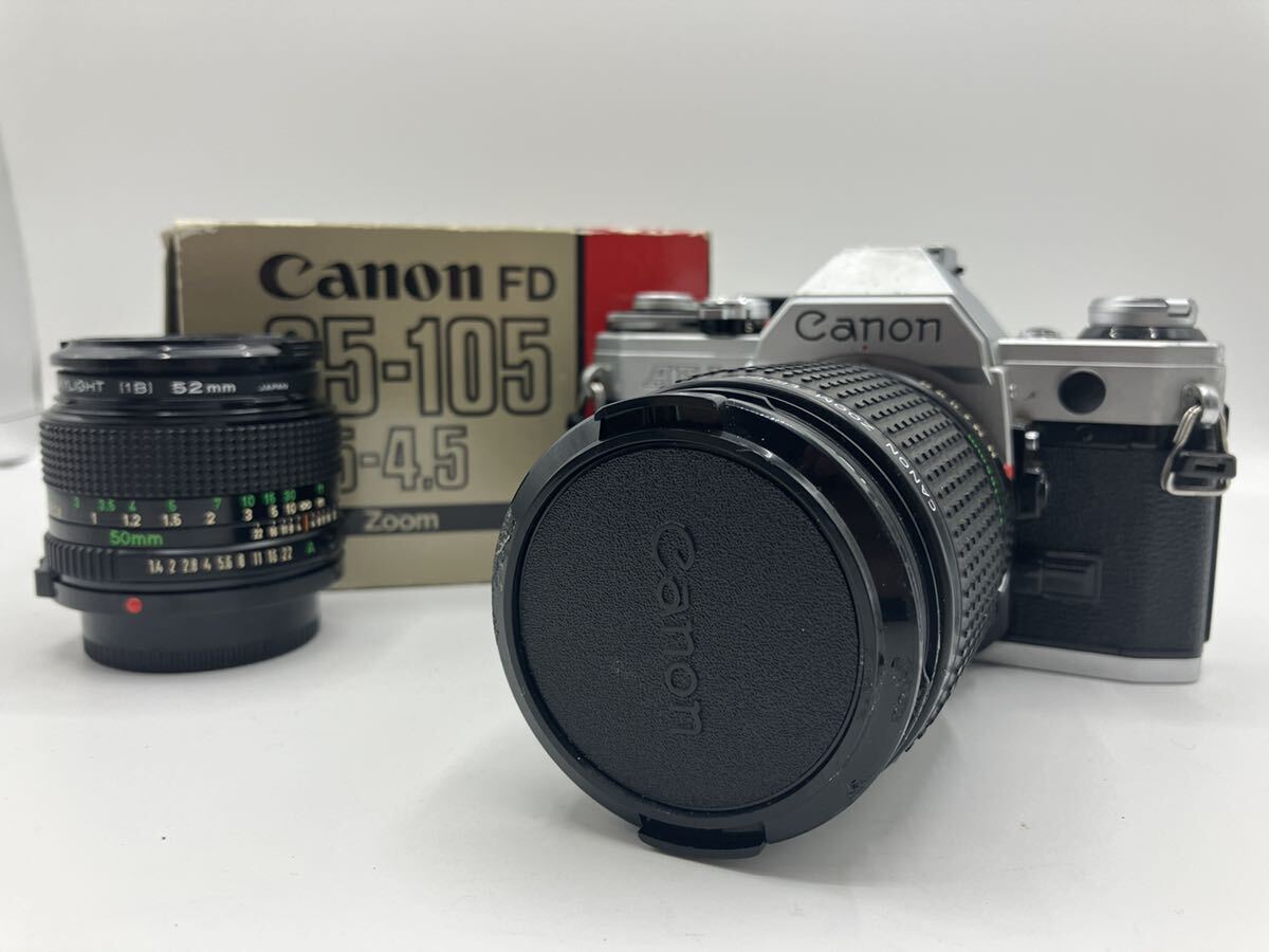 240328288004 Canon キャノン AE-1 FD 35-105mm 1:3.5-4.5 レンズ FD 50mm 1:1.4 レンズ セット 一眼レフ カメラ 中古_画像1