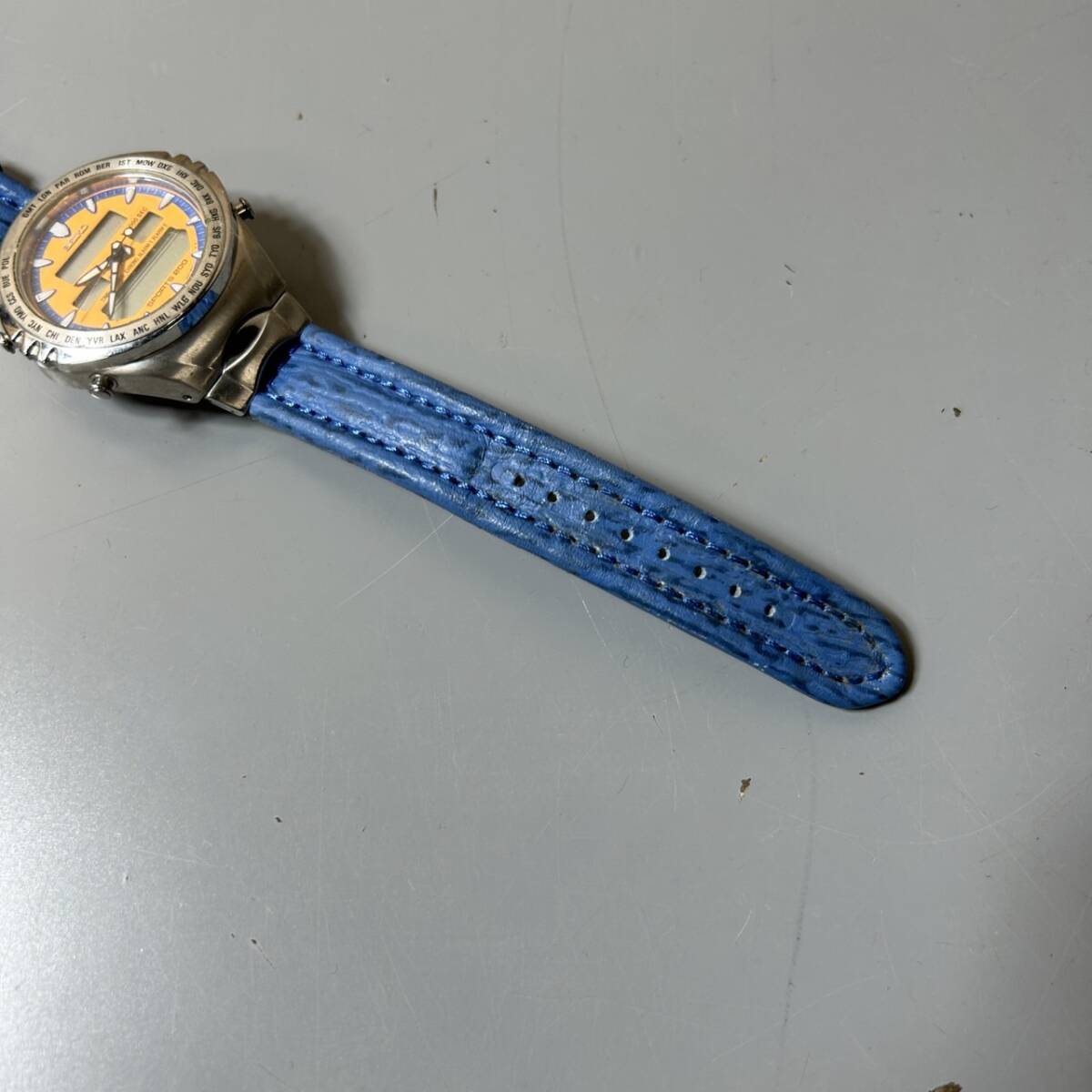 ☆SEIKO セイコー MACCHINA SPORTIVA GIUGIARO DESIGN 腕時計 H021-8030 クォーツ式 デジアナ メンズ 時計(中古品/現状品/保管品)☆の画像5