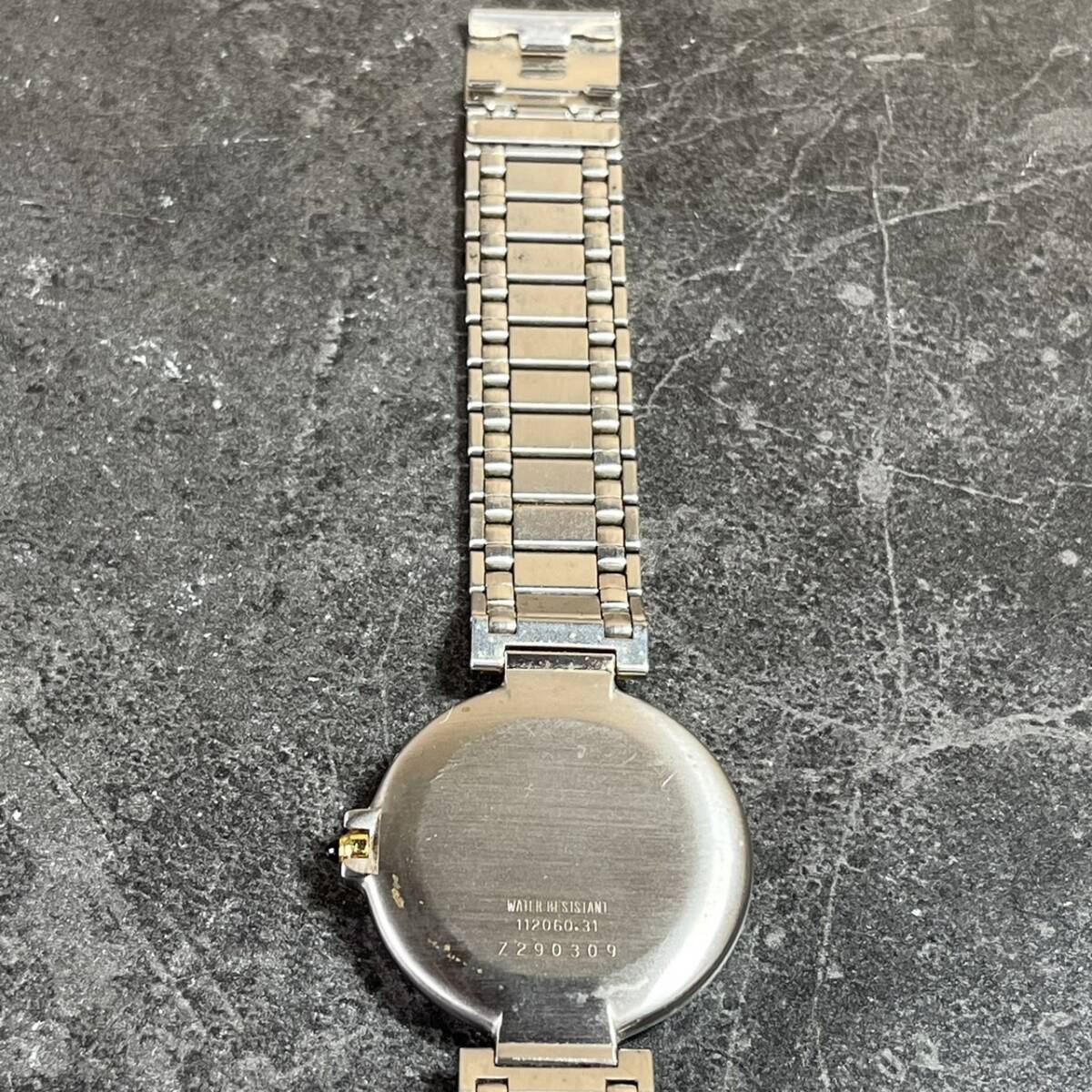 ☆TECHNOS テクノス 腕時計 クオーツ式 アナログ 時計 ステンレス シルバー × ゴールド フリーサイズ(中古品/現状品/保管品)☆の画像6