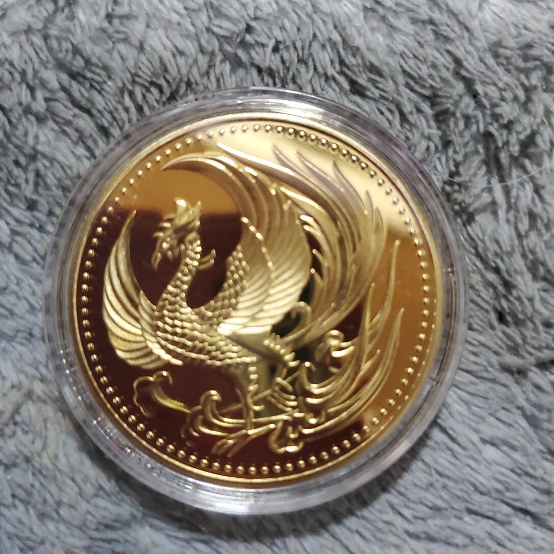 日本金貨 鳳凰 菊の御紋 天皇陛下御即位記念 記念メダル 24KGPの画像1