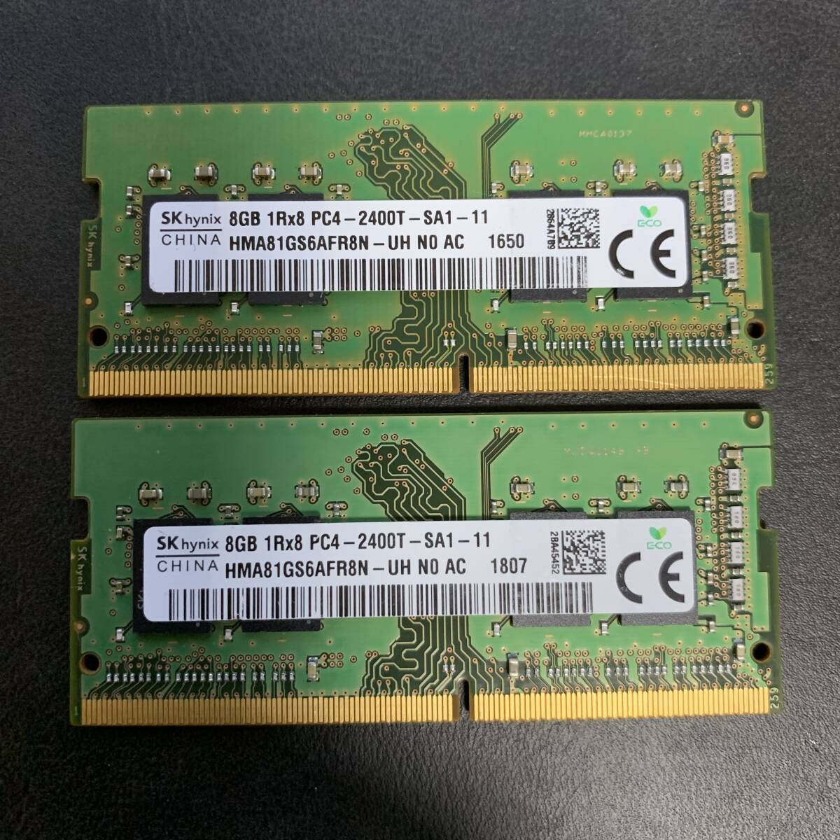 SK HYNIX ノートPCメモリー DDR4 合計16GB 1Rx8 8GB ×2枚 PC4-2400Tの画像1