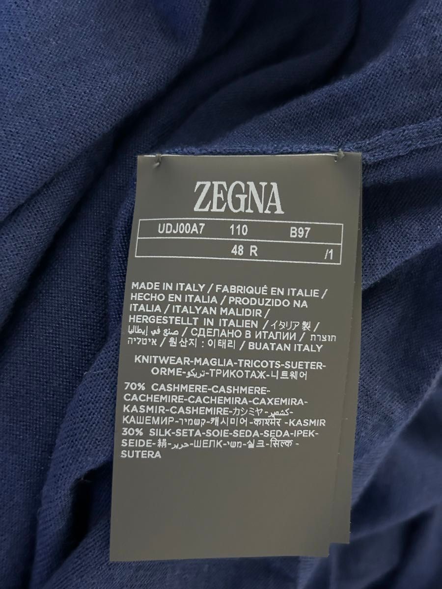 Zegna カシミヤシルク CASHSETA クルーネックニット 48 ブルー