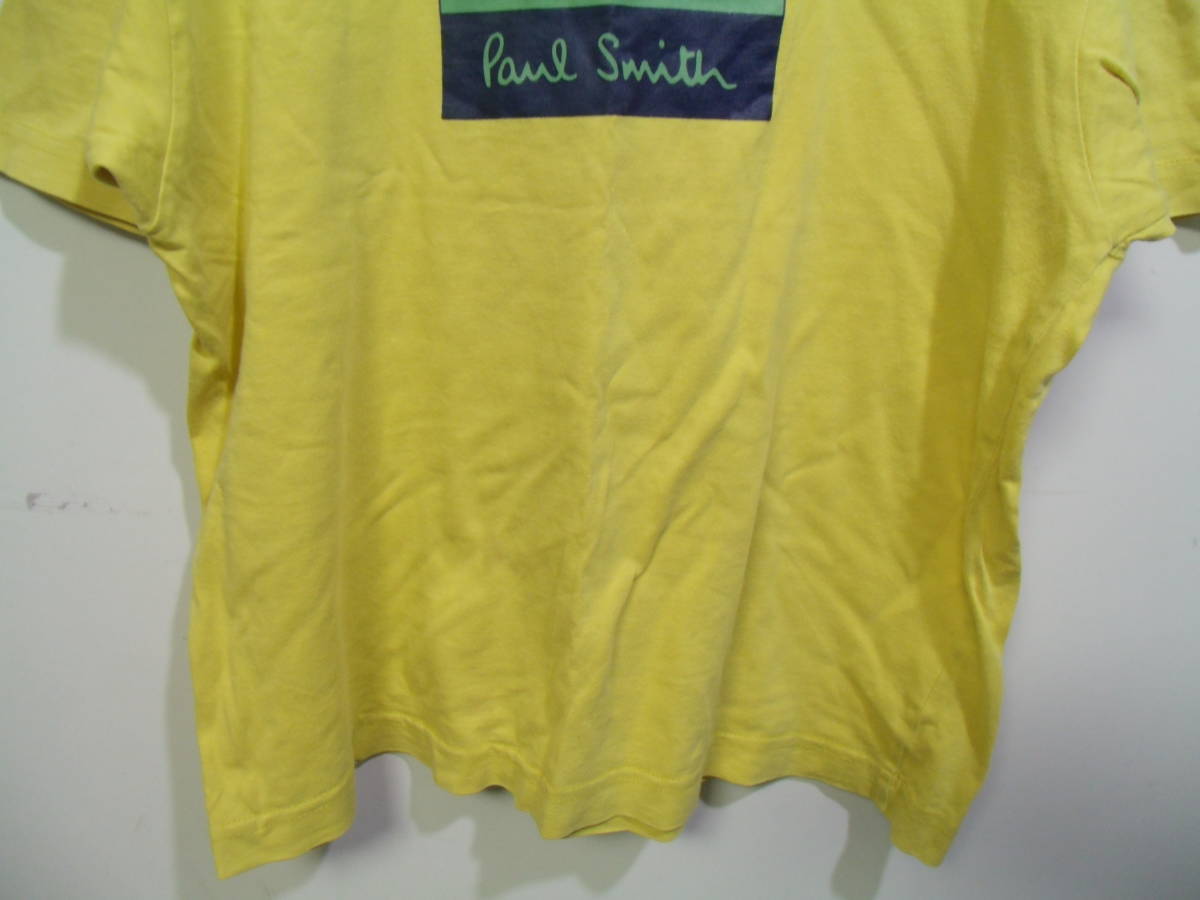 全国送料無料 レア !! ポールスミス Paul Smith 子供服キッズ男＆女の子からし色半袖Tシャツ 120_薄っすらですがシミ有ります。