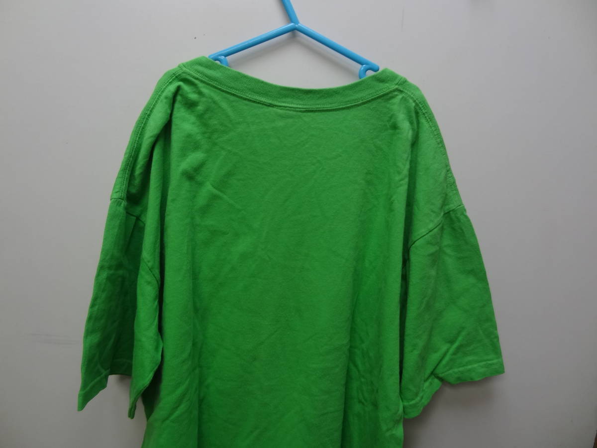 全国送料無料 ビームス BEAMS アンビル anvil メンズ 綿100%素材 緑色　GIVE PEACE A CHANCE プリント 半袖Tシャツ サイズ M_画像7
