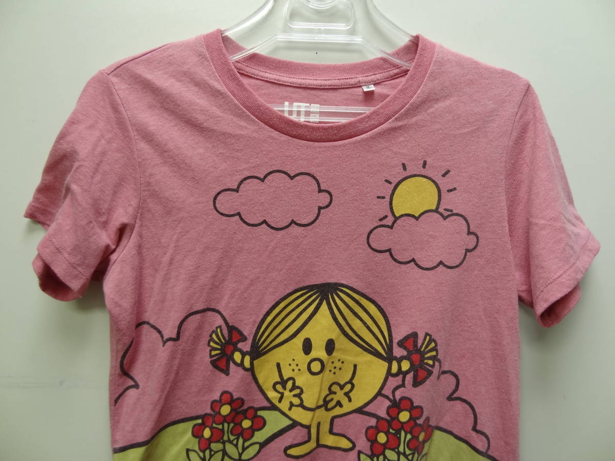 全国送料無料 MR.MEM LITTLE MISS サンリオ ユニクロ UT レディース プリント ピンク色Tシャツ サイズ Mの画像3